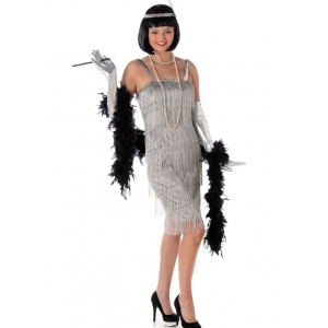 20s Flapper Costume Flapper Dress Silver - Womens 20s Costumes